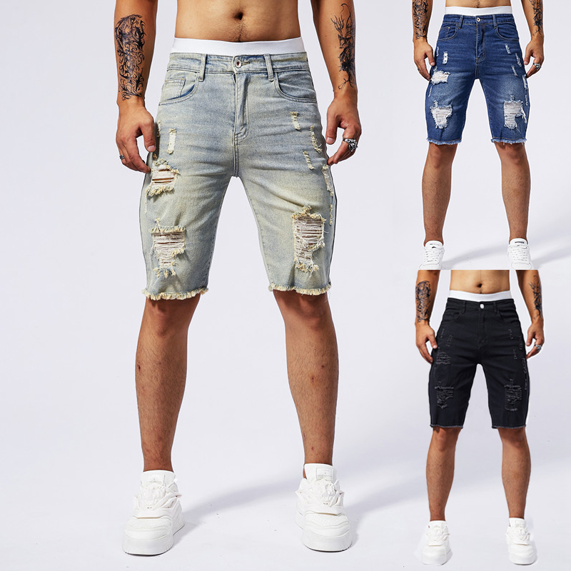 Streetwear Brand Denim - 2023 letnie nowe męskie zgrywanie spodenki