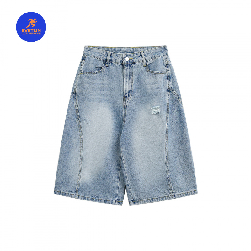 Streetwear Brand Denim - MAQVOB Luksusowe Szorty Jeansowe Wysokiej Jakości