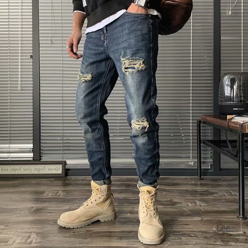 Męskie podarte jeansy jesienne – Streetwear Brand Denim recenzja i cena