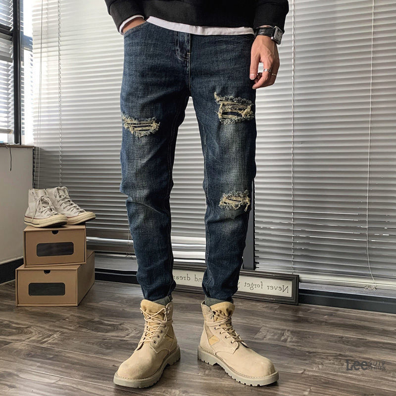 Męskie podarte jeansy jesienne – Streetwear Brand Denim recenzja i cena